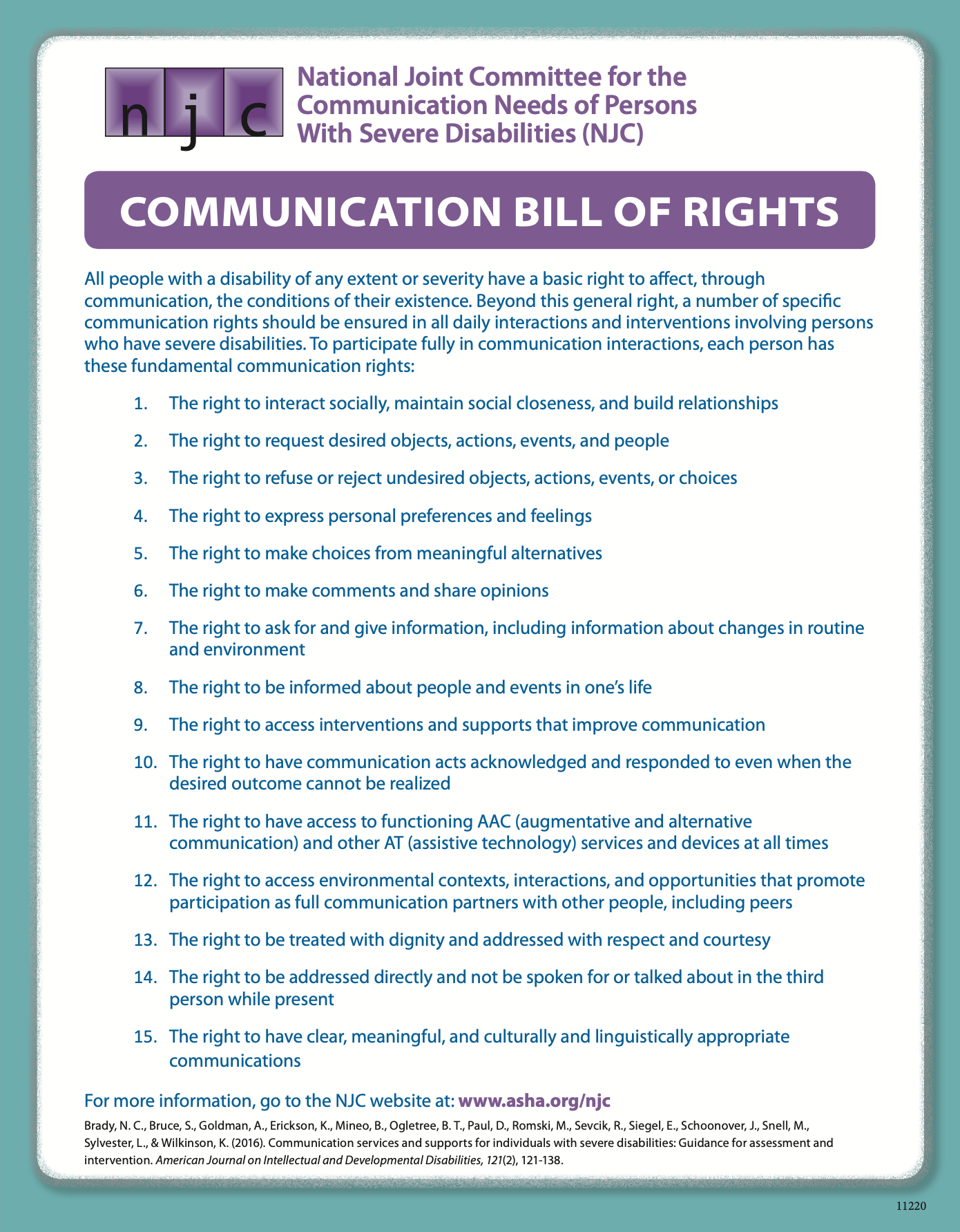 The Communication Bill of Rights (NJC, revised 2015)