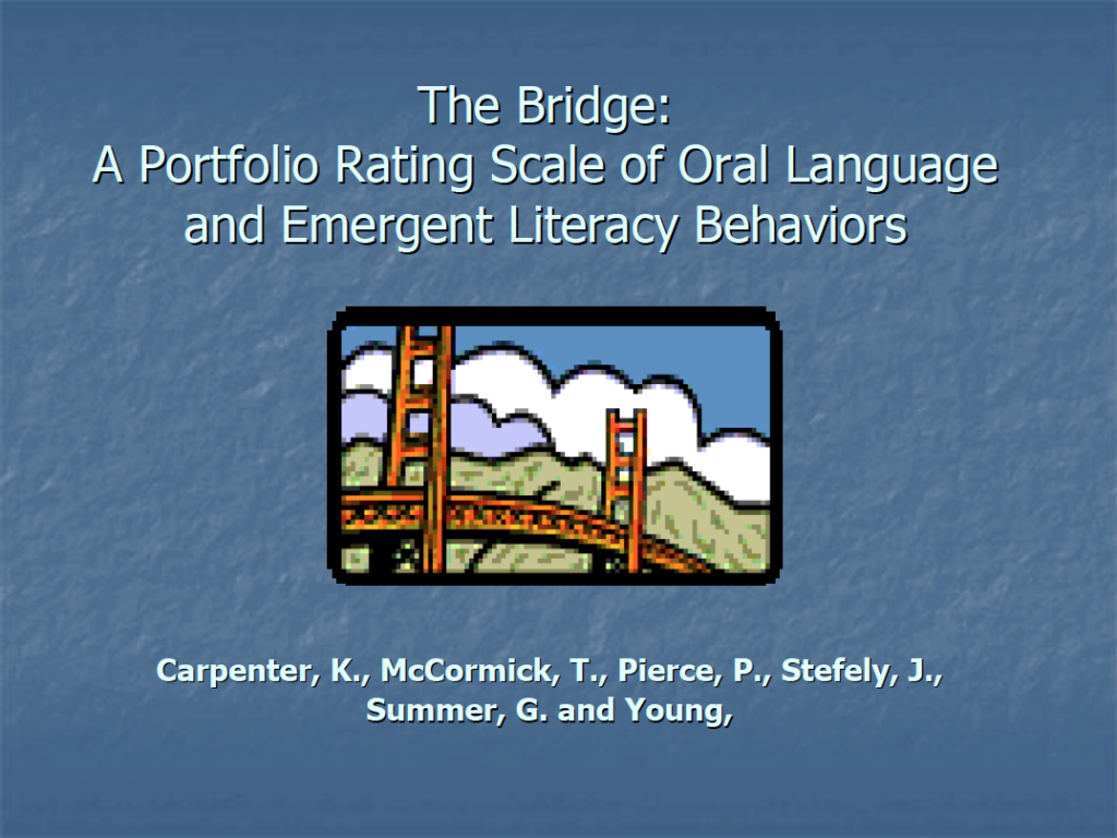 screenshot of the title slide of The Bridge Assessment