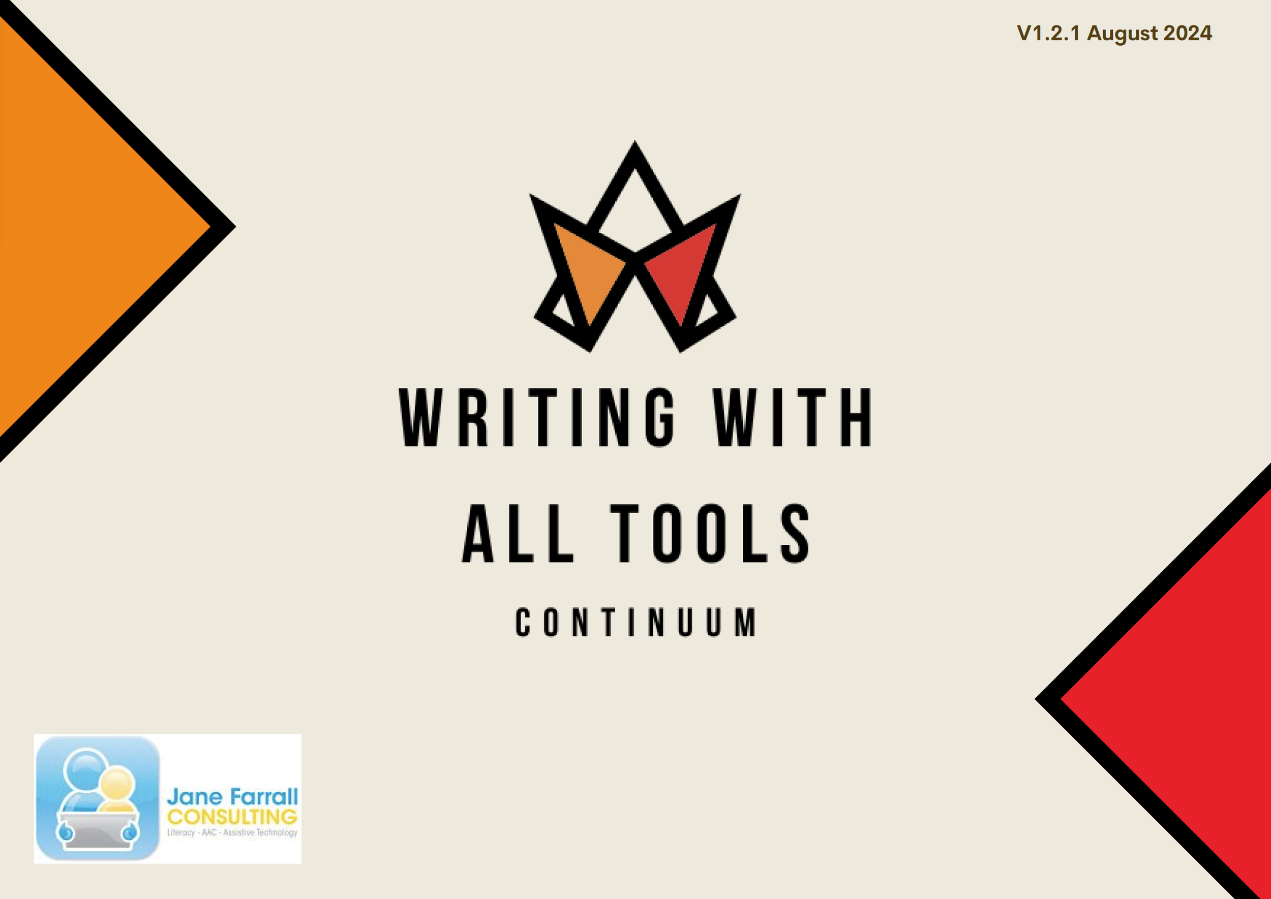title page of the Writing With All Tools Continuum tool