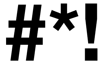 large black number sign, asterisk, and exclamation point to represent taboo words