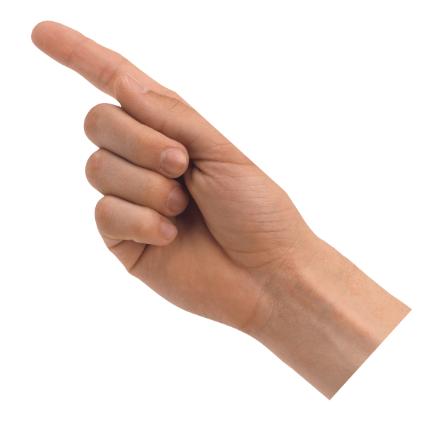 close up of a hand with a finger pointing